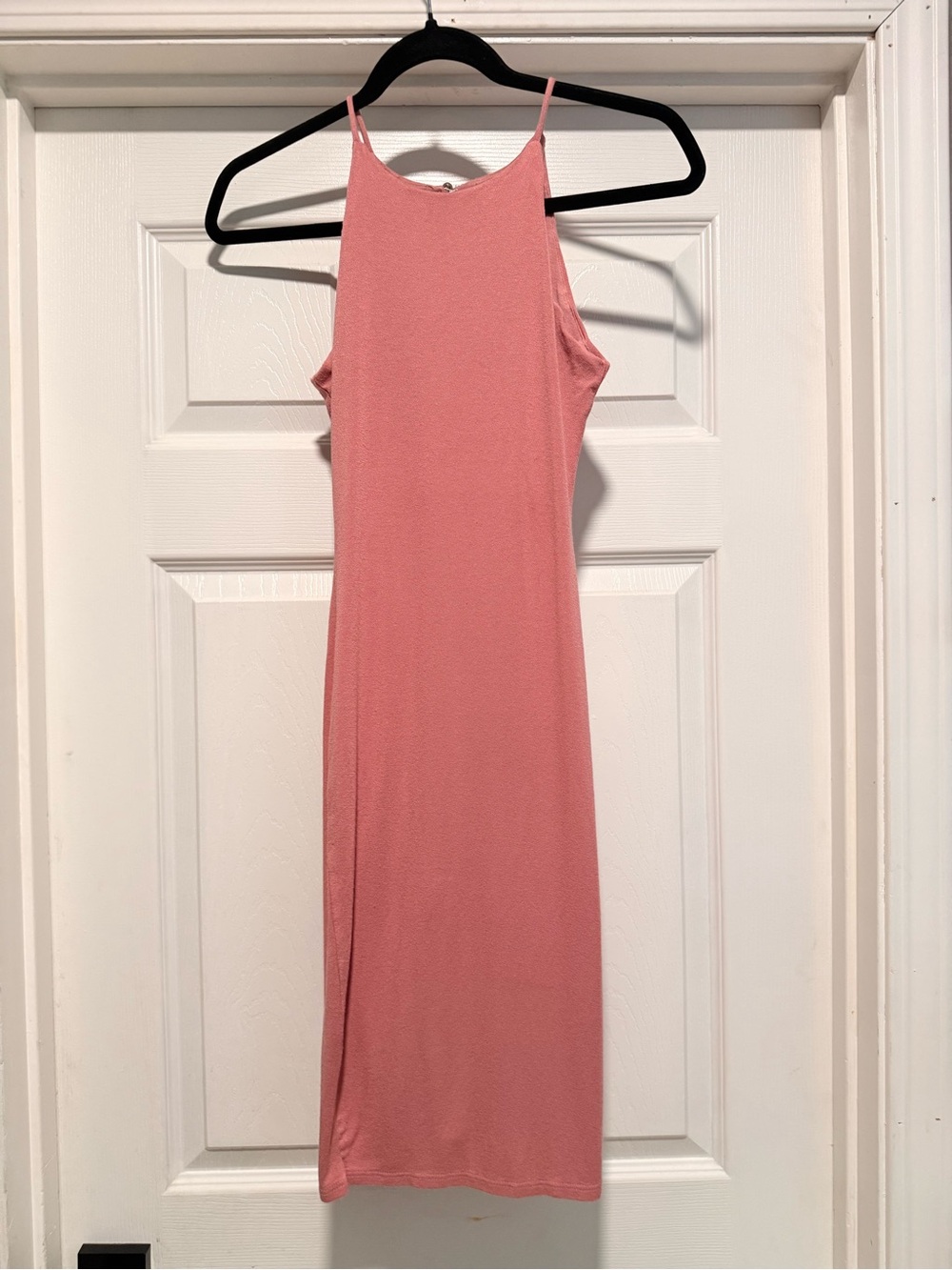Joe & Elle Blush Pink High-Neck Midi Slip Dress
